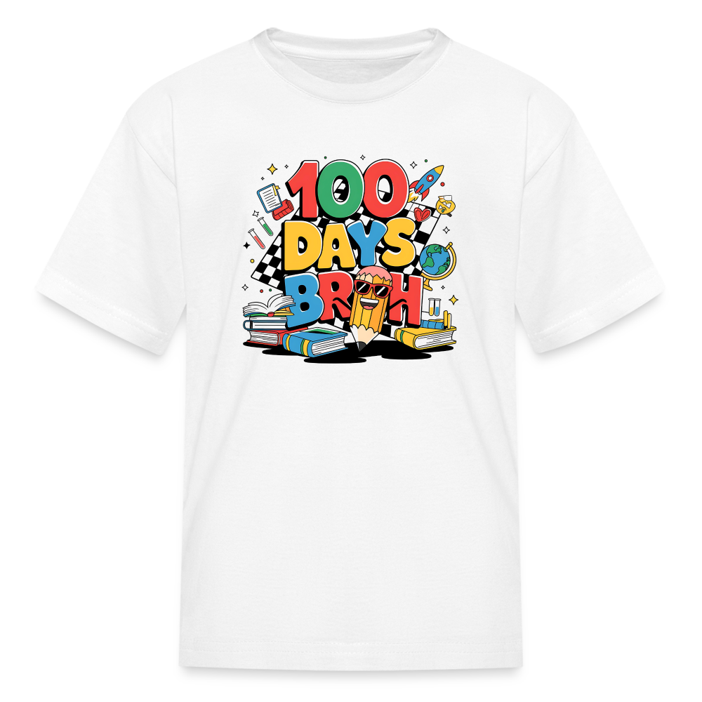 100 Days Of School Shirt For Kids School Milestone T-shirt - white