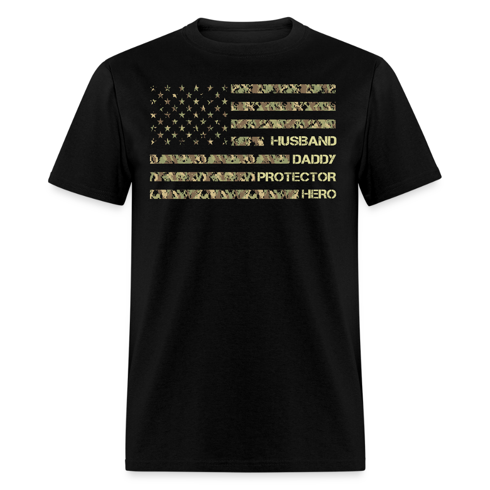 Military Dad Tee Patriotic Husband Daddy T-shirt - black