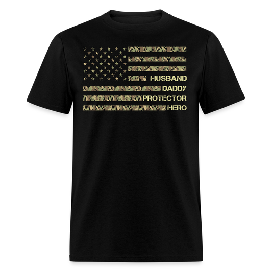 Military Dad Tee Patriotic Husband Daddy T-shirt - black