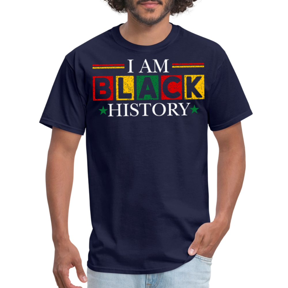 African American Pride Clothing For Celebrations I Am Black History T-Shirt - navy