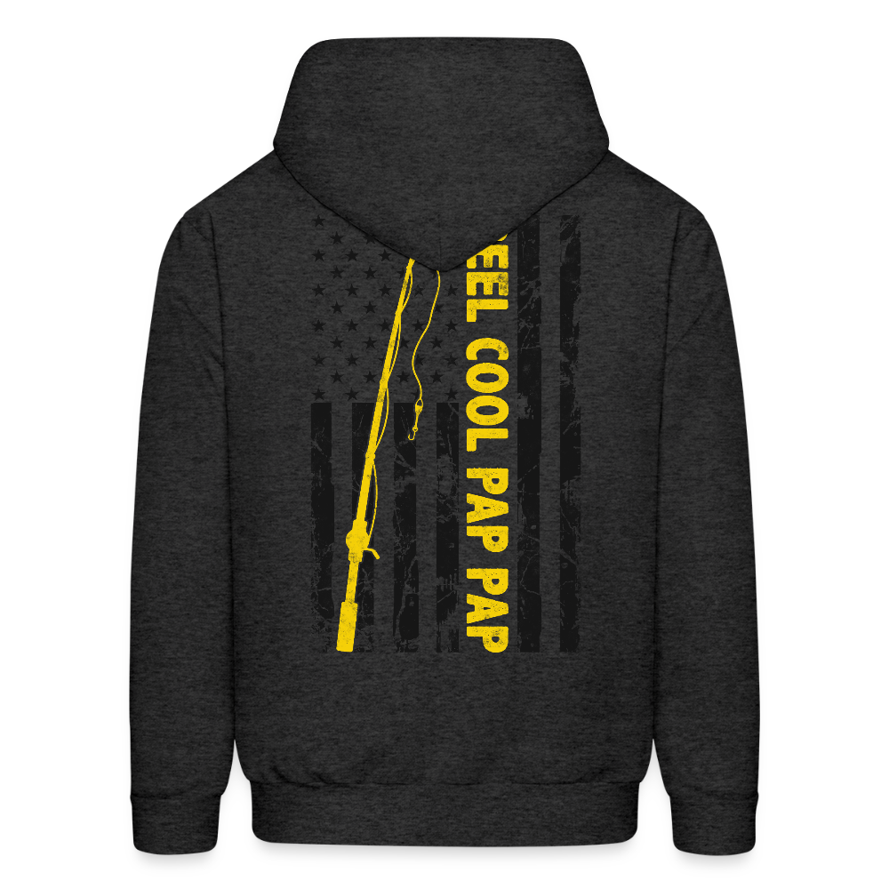 Reel Cool Pap Pap American Flag Fishing Hoodie - charcoal grey
