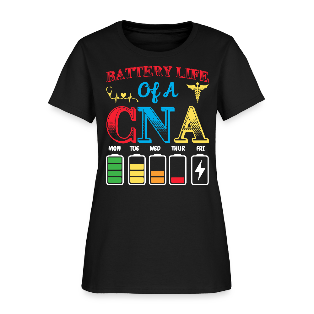 Battery Life Of A CNA Nursing Assistant Humor T-Shirt - black