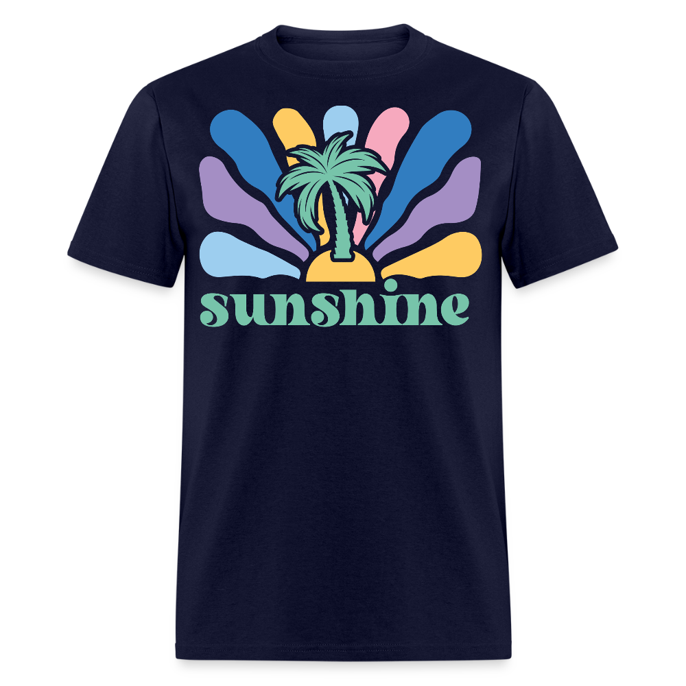 Retro Sunshine Beach Summer Vacation T-shirt - navy