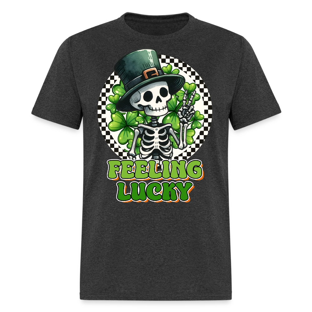 Feeling lucky St Patrick’s Day Skeleton T-shirt - heather black