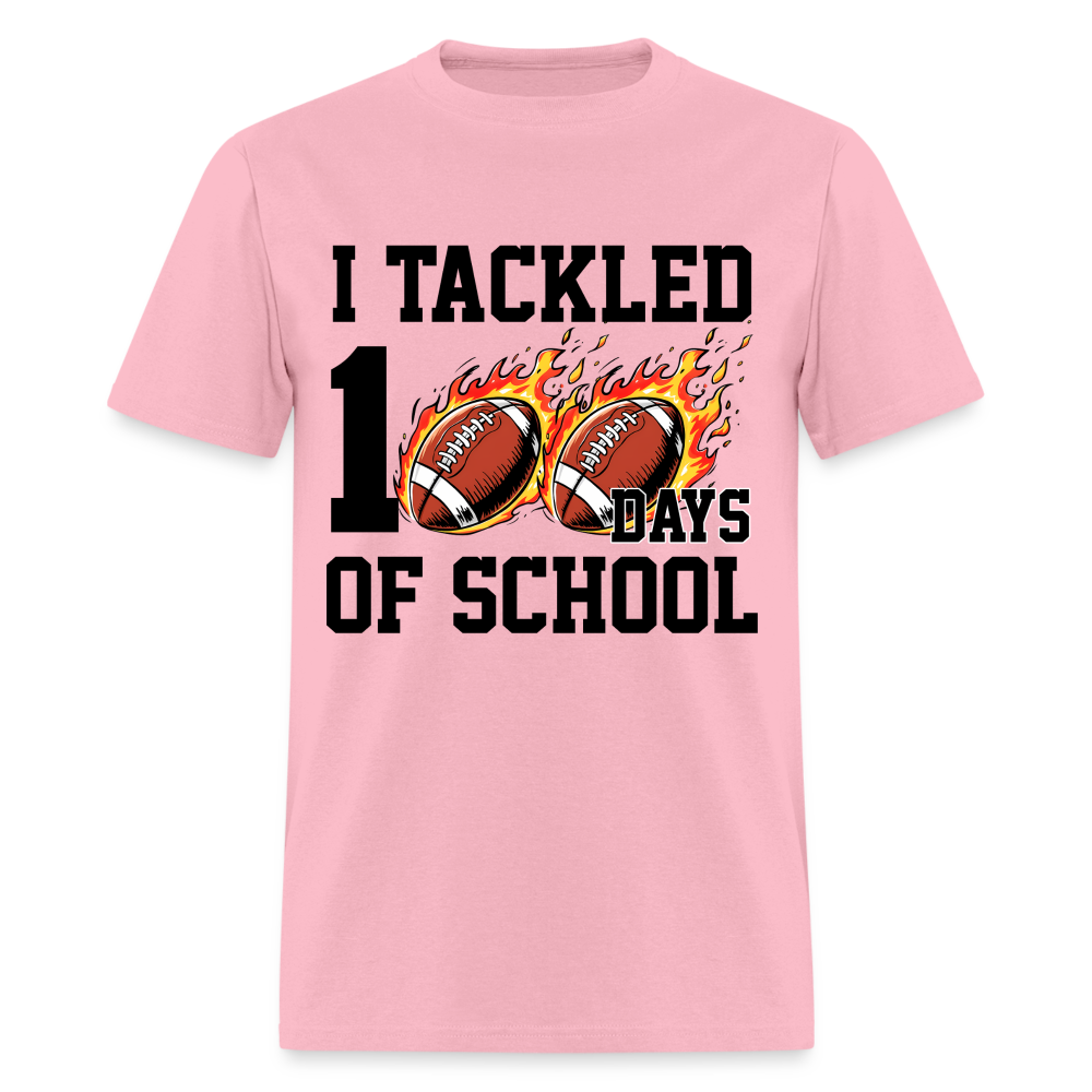 I Tackled 100 Days of School Shirt School Celebration Unisex T-shirt - pink