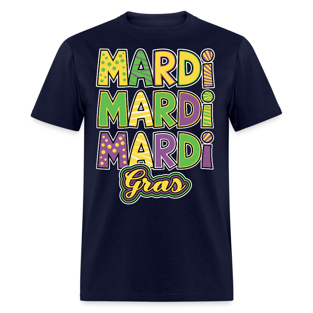 Mardi Gras Tee For Parade Colorful New Orleans Festival T-shirt - navy