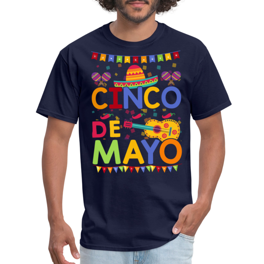 Festive Mexican Party Outfit For Cinco De Mayo T-shirt - navy