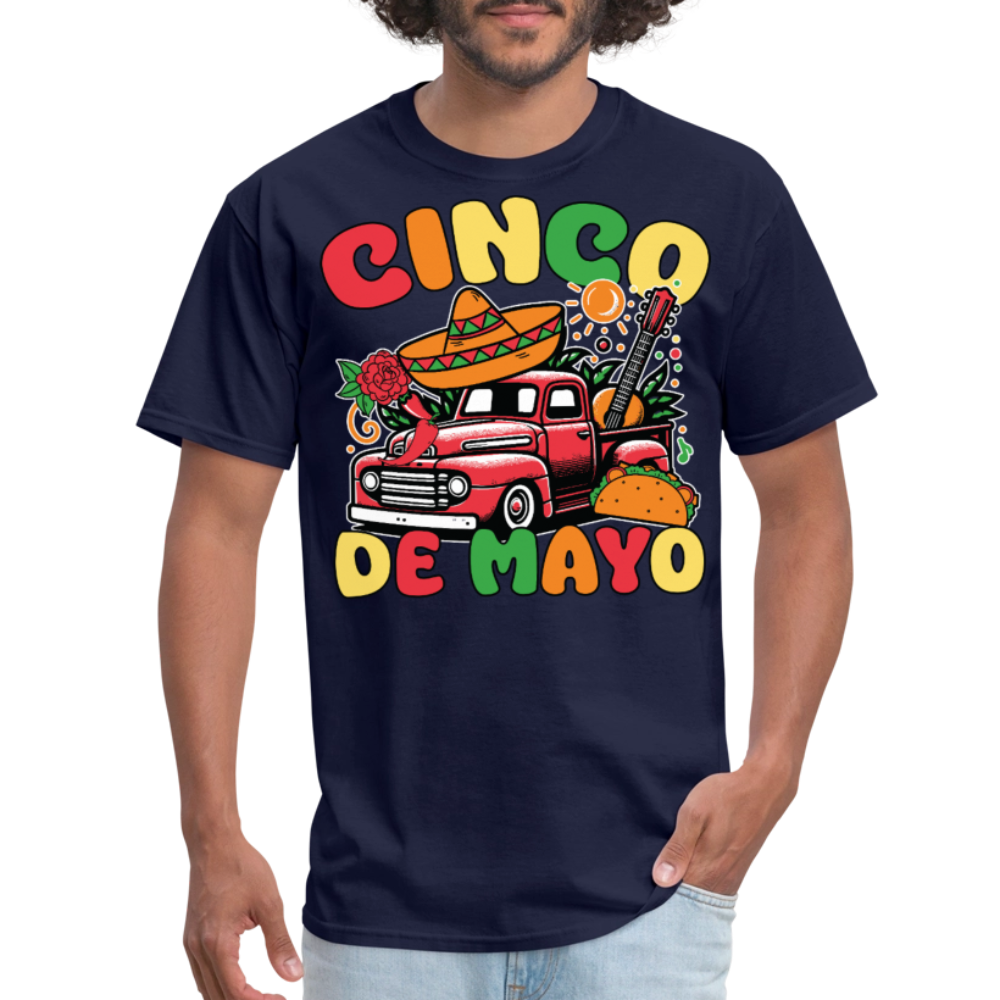 Cinco de Mayo Vintage Truck Tee Mexican Fiesta Party T-shirt - navy