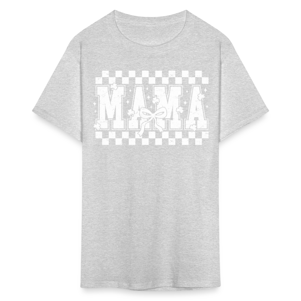 Distressed Mama Clover St. Patrick's Day Gift Tee - heather gray