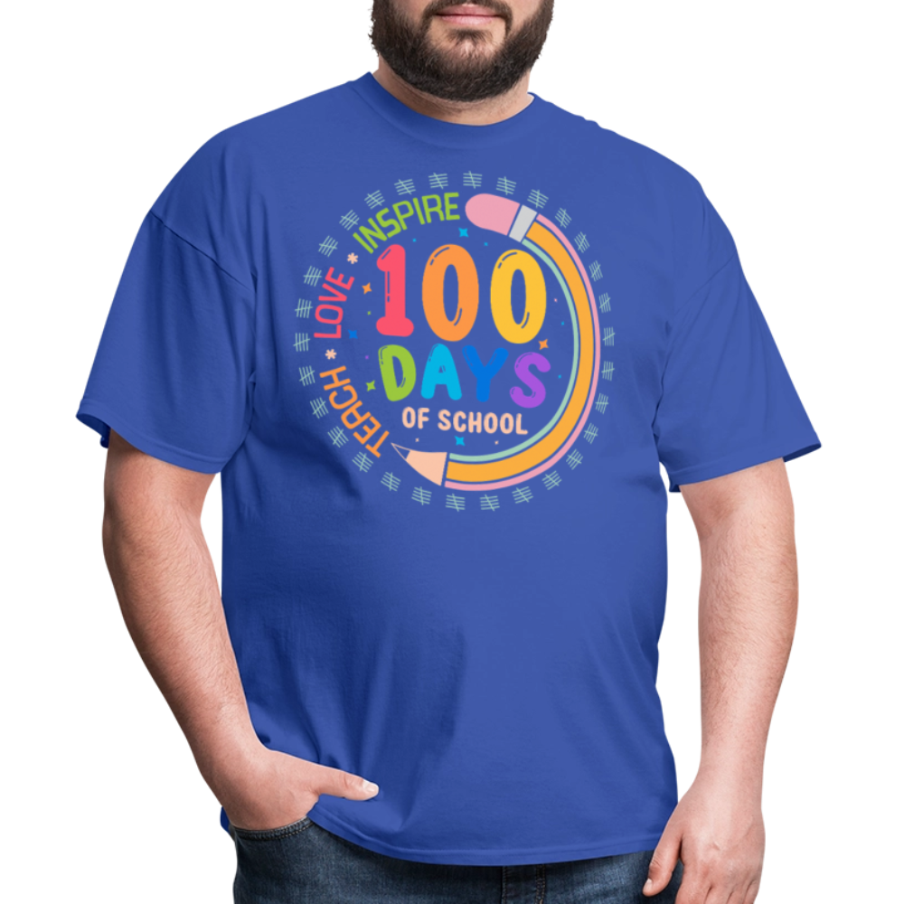 100th Days Of School Shirt For Teachers School Milestone Celebration T-shirt - royal blue