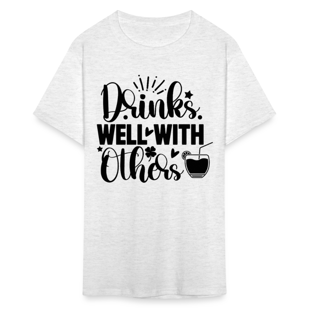 St. Patrick's Day Tee – Drinks Well with Others Shirt - light heather gray