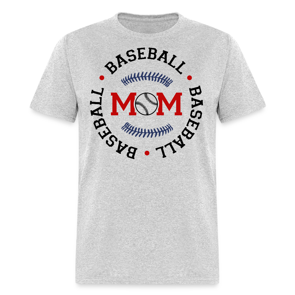Baseball Mom Life Graphic T-shirt - heather gray