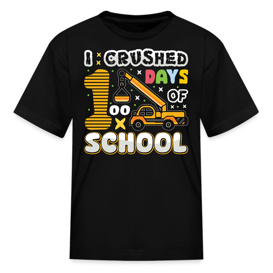 100th Day Of School Shirt For Kids Construction School T-shirt - black