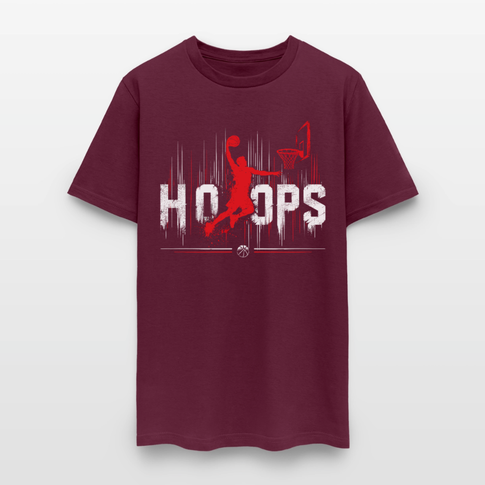 Basketball Hoops Graphic Men's T-Shirt | GILDAN 5000 - burgundy