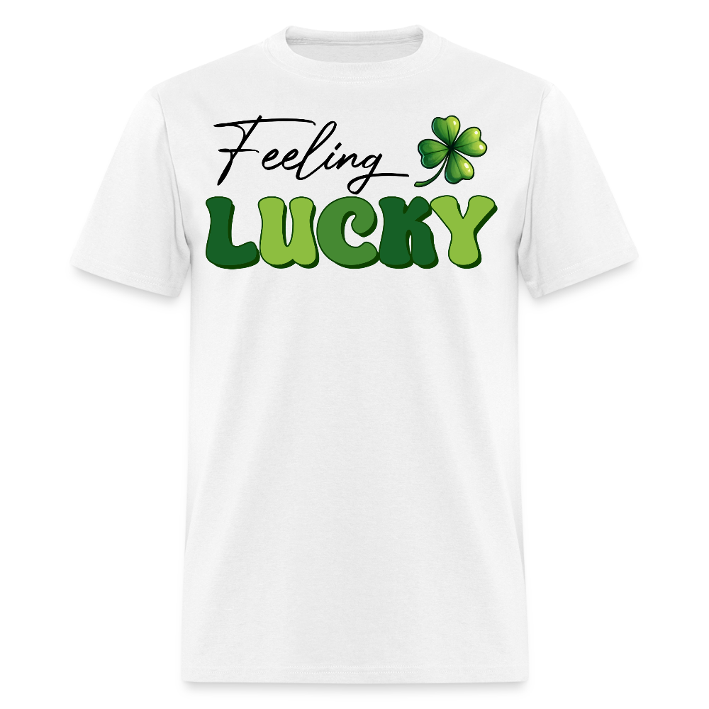 Green Four-leaf Clover Lucky Charm T-shirt - white