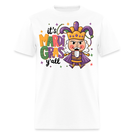 Mardi Gras Jester King Tee It's Mardi Gras Y'all T-shirt - white