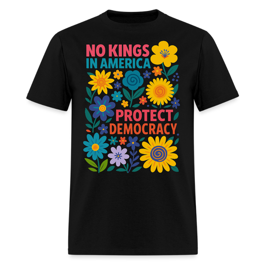No Kings In America Protect Democracy T-Shirt - black