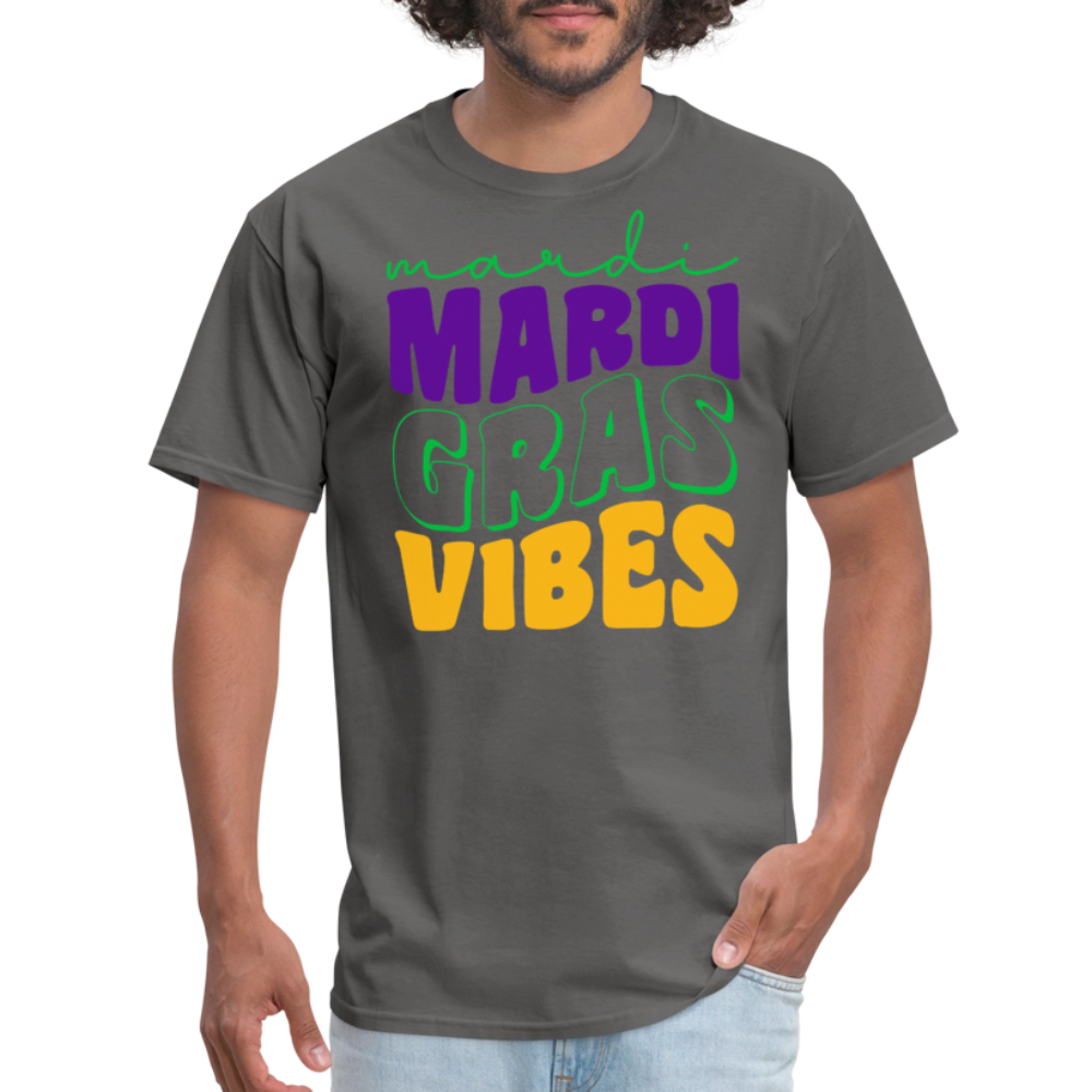 Colorful Mardi Gras Vibes Unisex T-shirt - charcoal