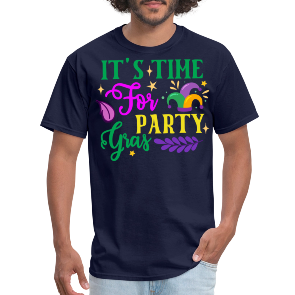 Funny Mardi Gras Festival Tee It's Time for Party Gras T-shirt - navy