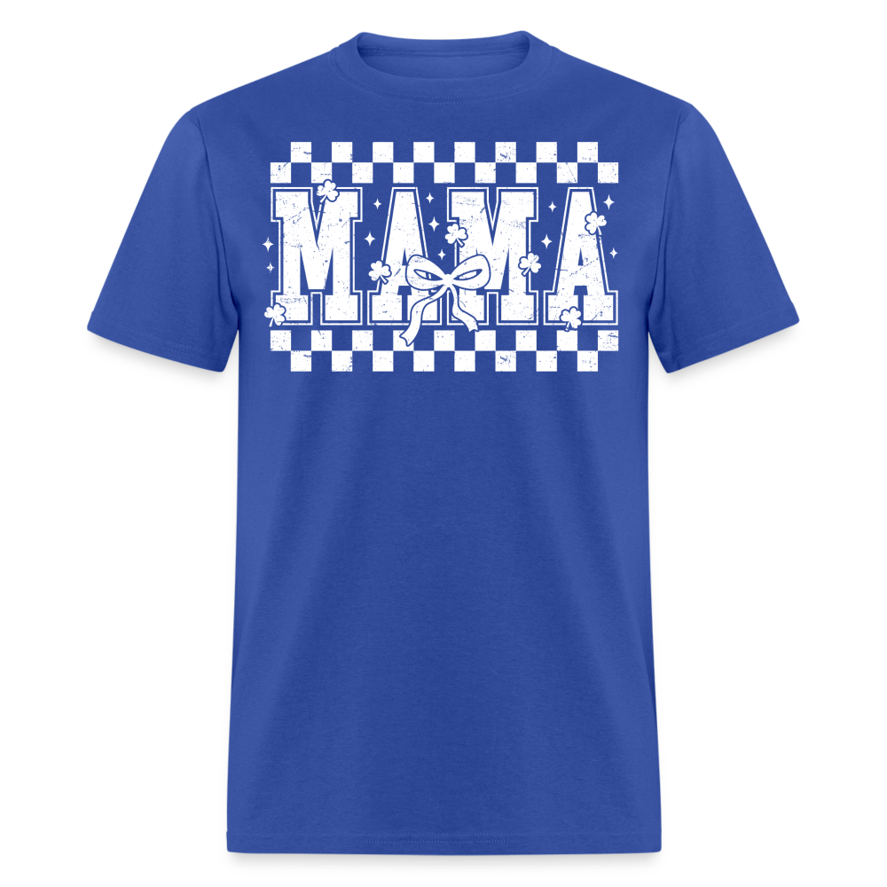 Distressed Mama Clover St. Patrick's Day Gift Tee - royal blue