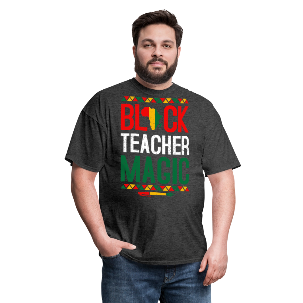 Cultural Heritage Tee Black Teacher Magic T-shirt - heather black