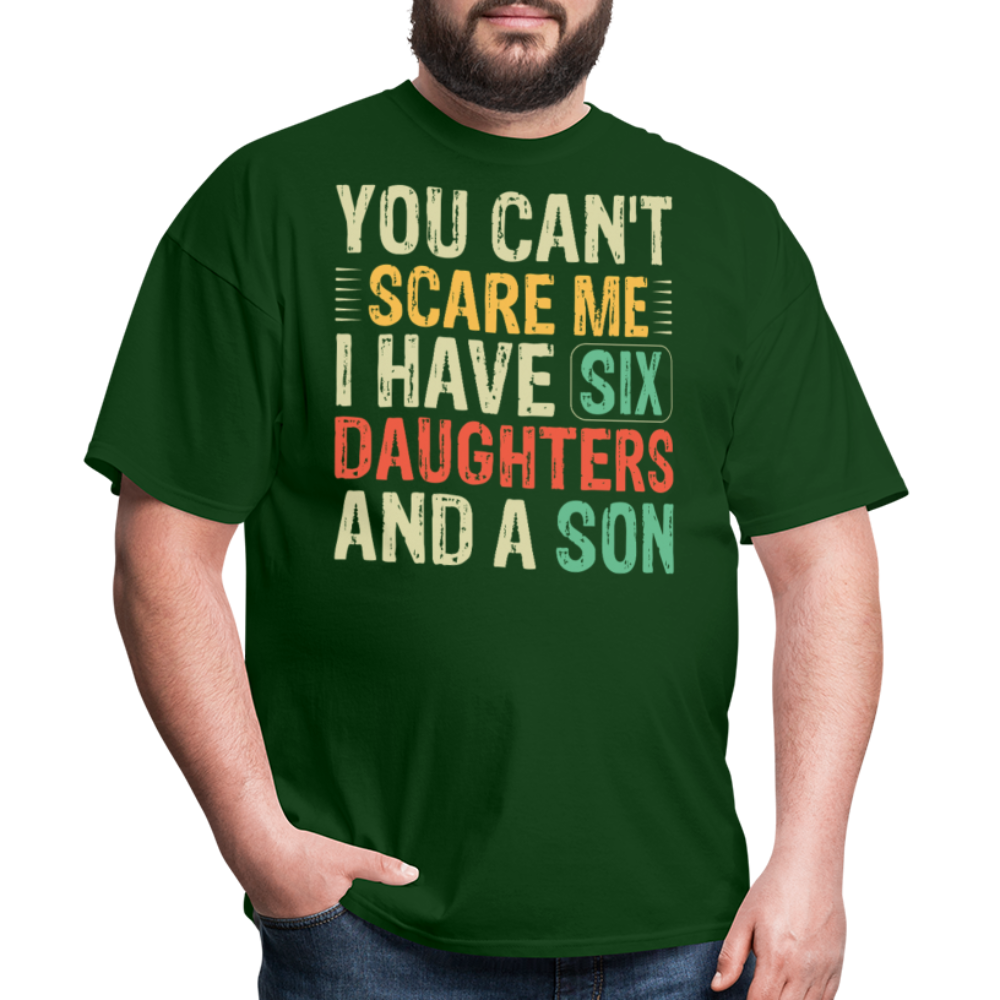 Gifts For Parents With Six Daughters And A Son Fathers Day T-shirt - forest green