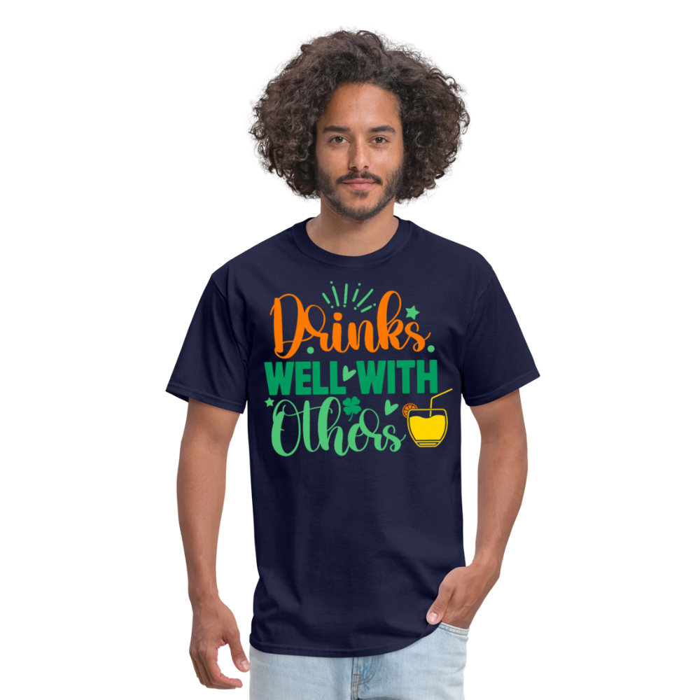 Party-Ready Tee – Drinks Well with Others Funny Shirt - navy