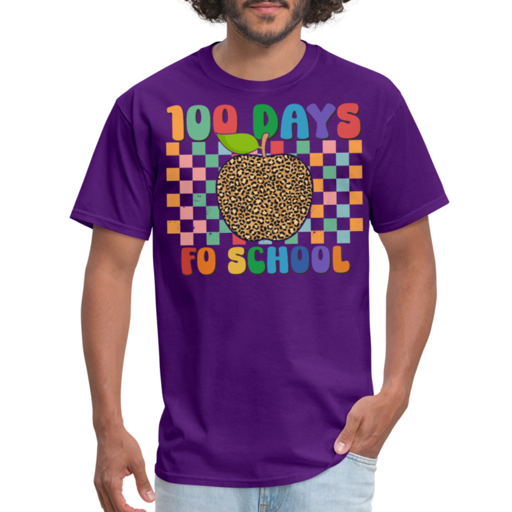 Leopard Print 100 Days of School Shirt Teacher Gifts Unisex T-shirt - purple