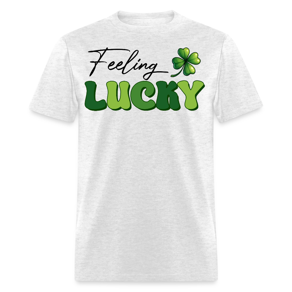 Green Four-leaf Clover Lucky Charm T-shirt - light heather gray