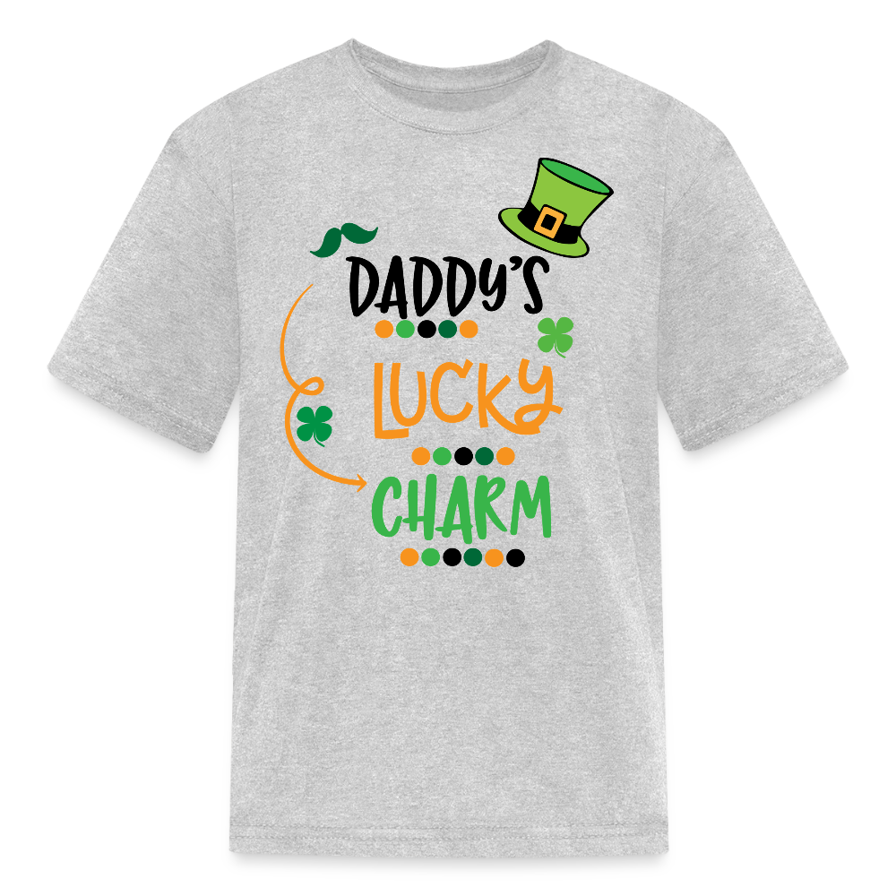 Daddy’s Lucky Charm St Patrick’s Day Kids T-shirt - heather gray