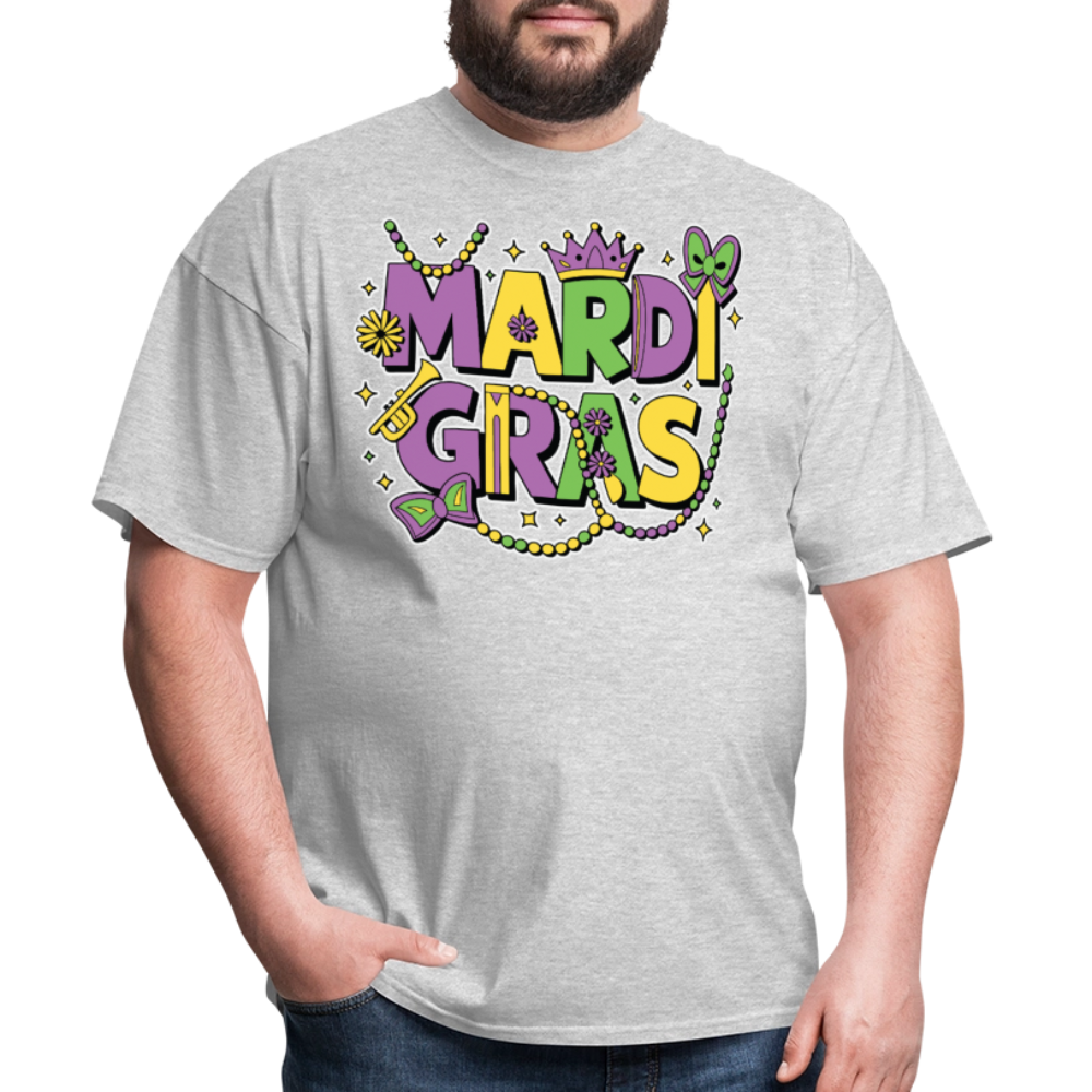 Funny and festive Mardi Gras shirts Mardi Gras Crown T-shirt - heather gray