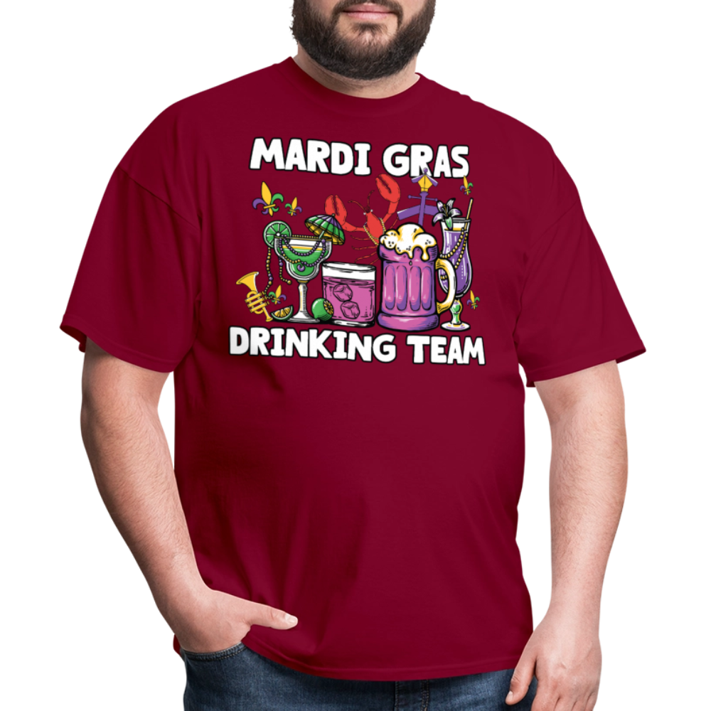 Beer And Cocktail Lover Mardi Gras Tee Mardi Gras Drinking Team T-shirt - burgundy