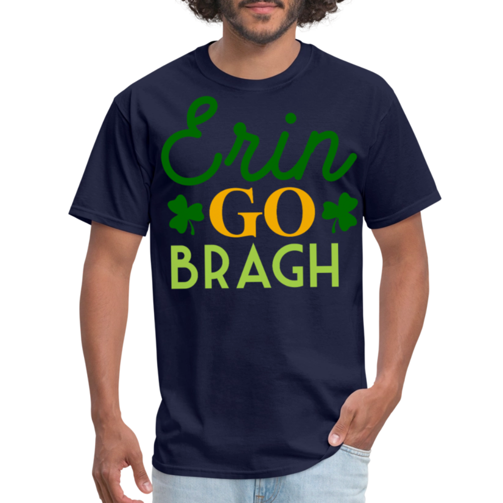 Funny Erin Go Bragh Shamrock T-shirt - navy