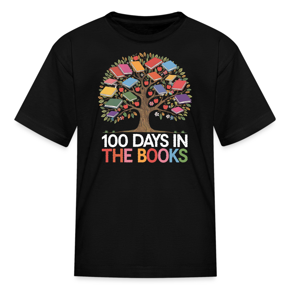 Milestone Celebration Tee for Students 100 Days in the Books T-Shirt - black