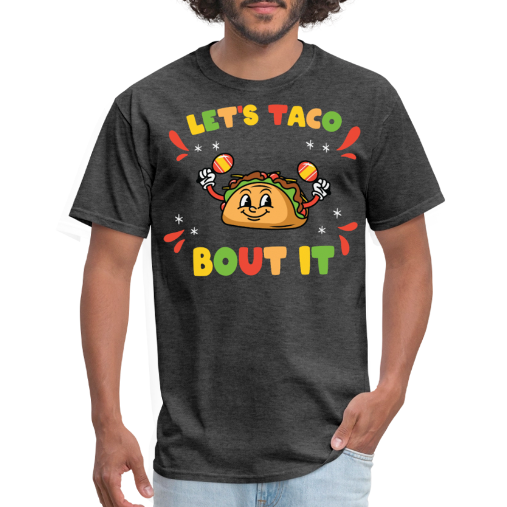 Mexican Food Lovers Tee Let's Taco Bout It T-shirt - heather black