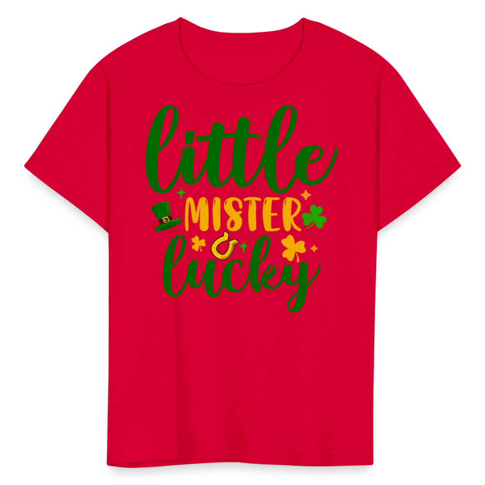 Little Mister Lucky St Patrick’s Day Kids T-shirt - red