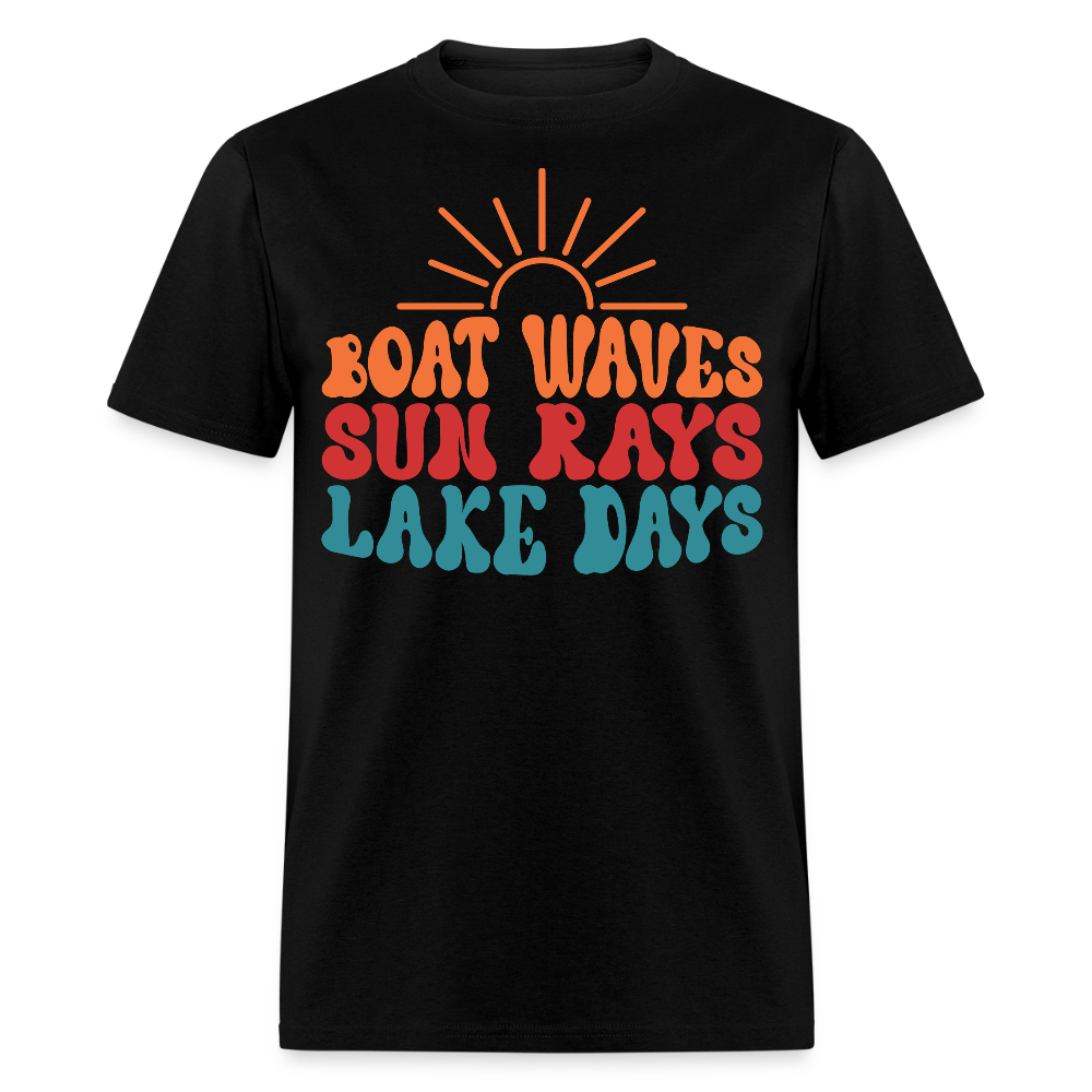 Vintage Summer Boating Lake Day T-shirt - black