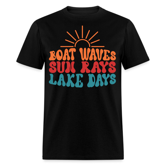 Vintage Summer Boating Lake Day T-shirt - black