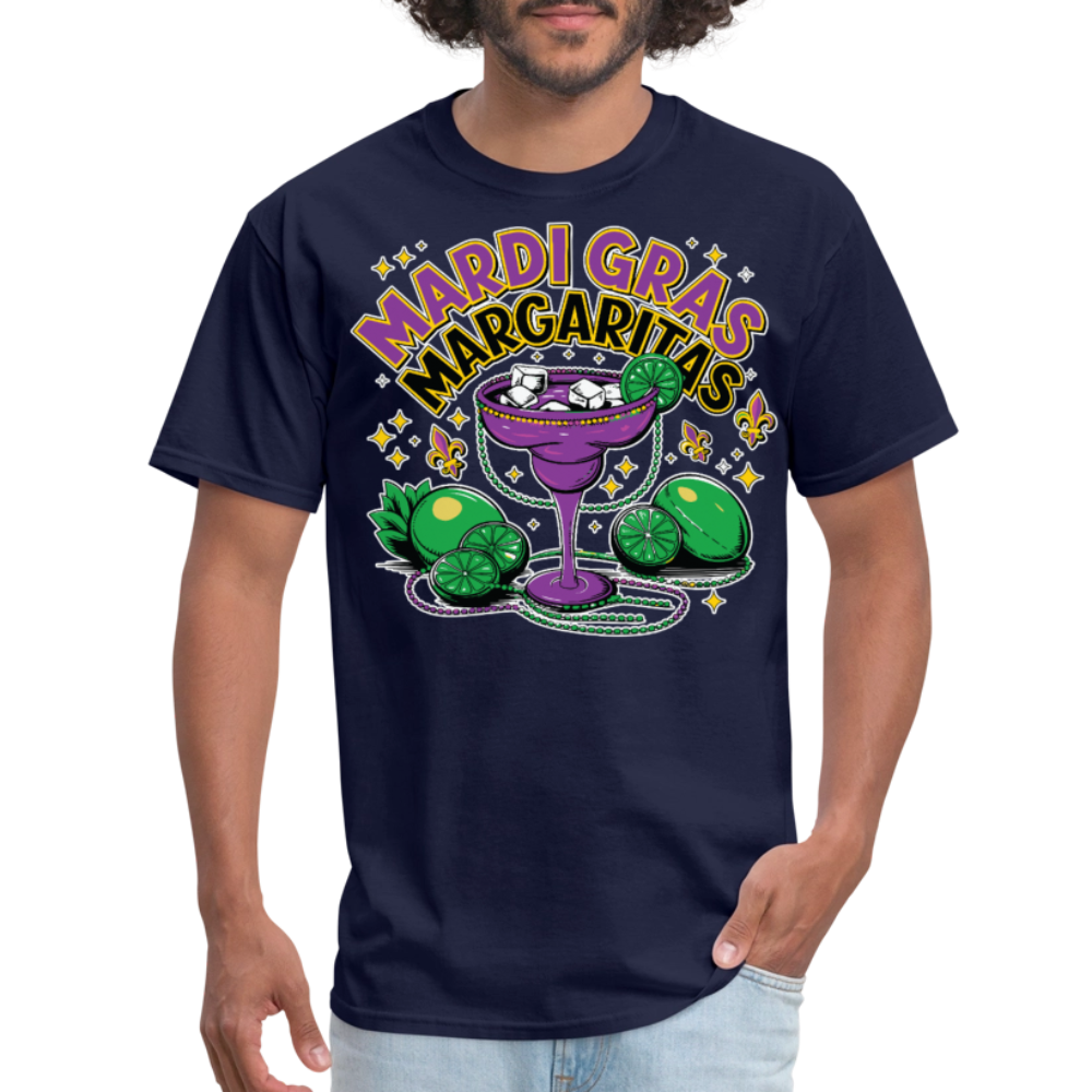 Mardi Gras Margarita Party Tee Funny Mardi Gras Drinking T-shirt - navy