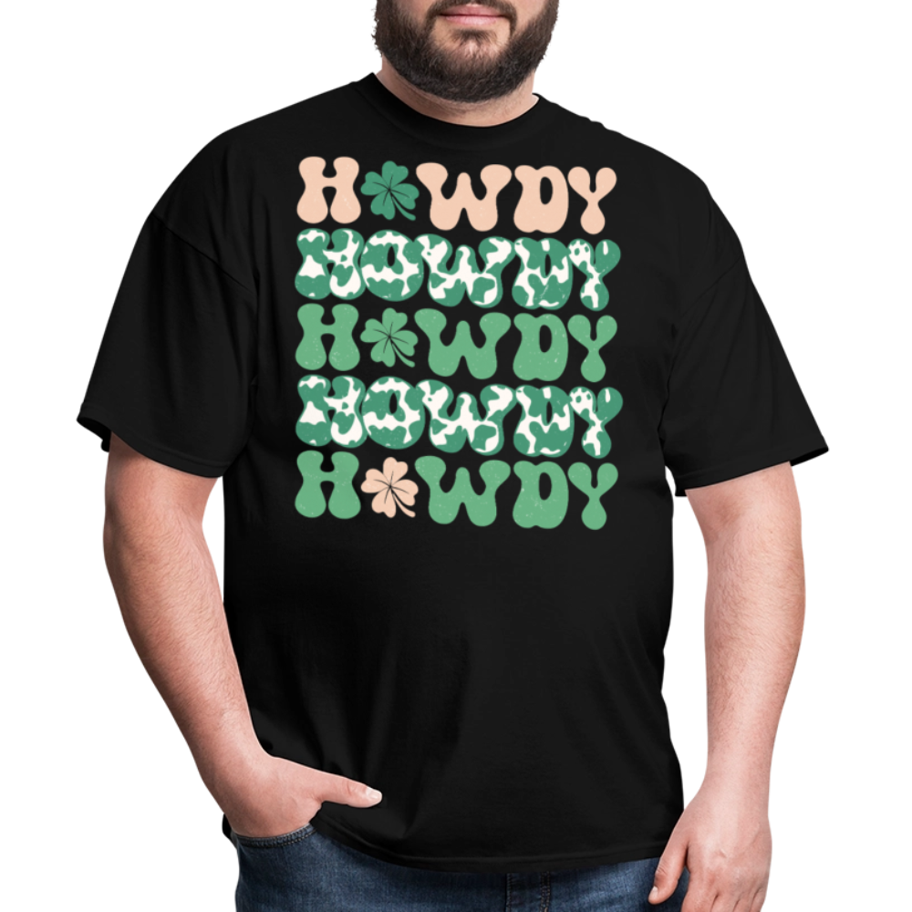 Howdy Western Cowgirl St Patrick's Day T-shirt - black