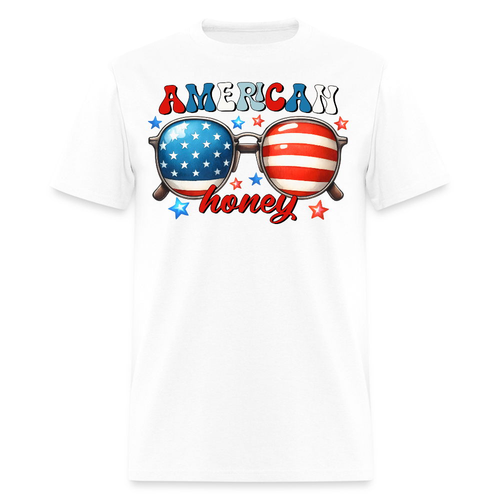 American Honey Patriotic Sunglasses T-Shirt - white