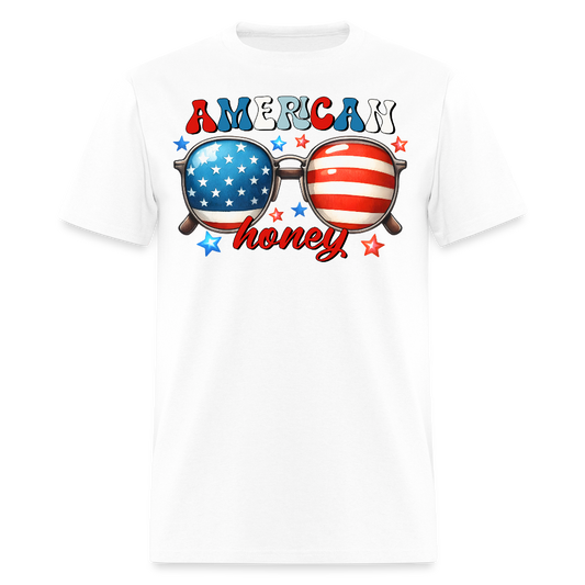 American Honey Patriotic Sunglasses T-Shirt - white