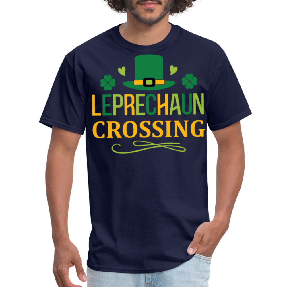 Leprechaun Crossing St Patrick’s Day T-shirt - navy