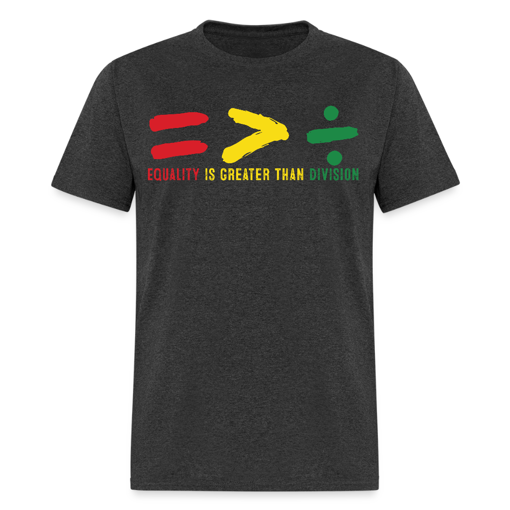 Black History Month Tee Equality Over Division T-Shirt - heather black