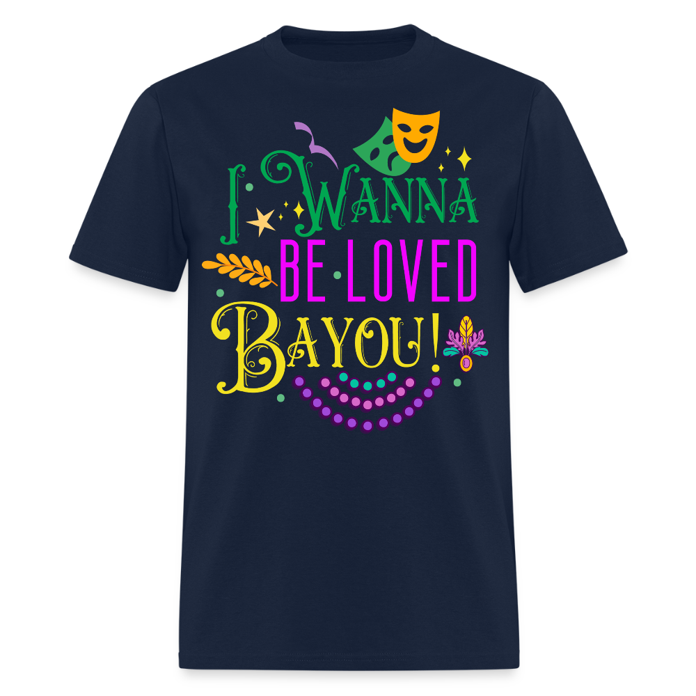 Bayou-inspired Funny Graphic Tee Mardi Gras Party T-shirt - navy