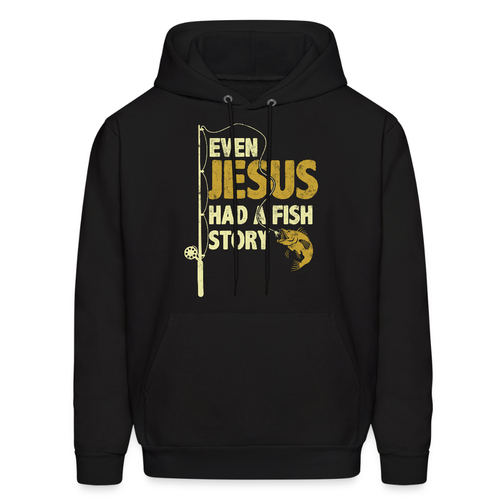Jesus Fish Story Christian Fishing Hoodie - black