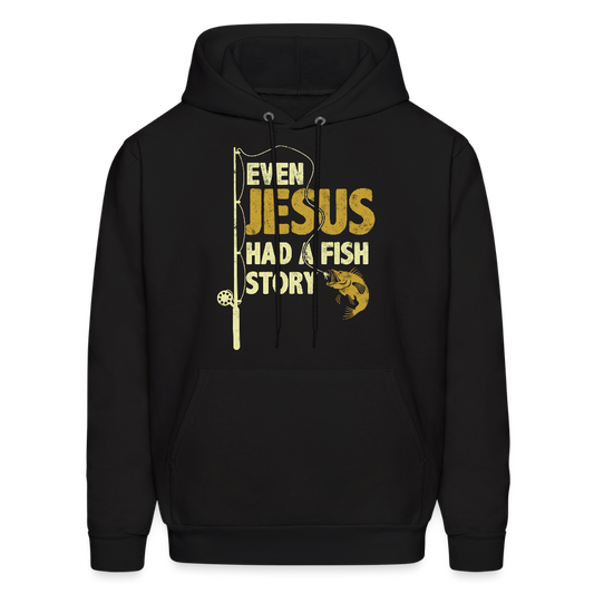 Jesus Fish Story Christian Fishing Hoodie - black