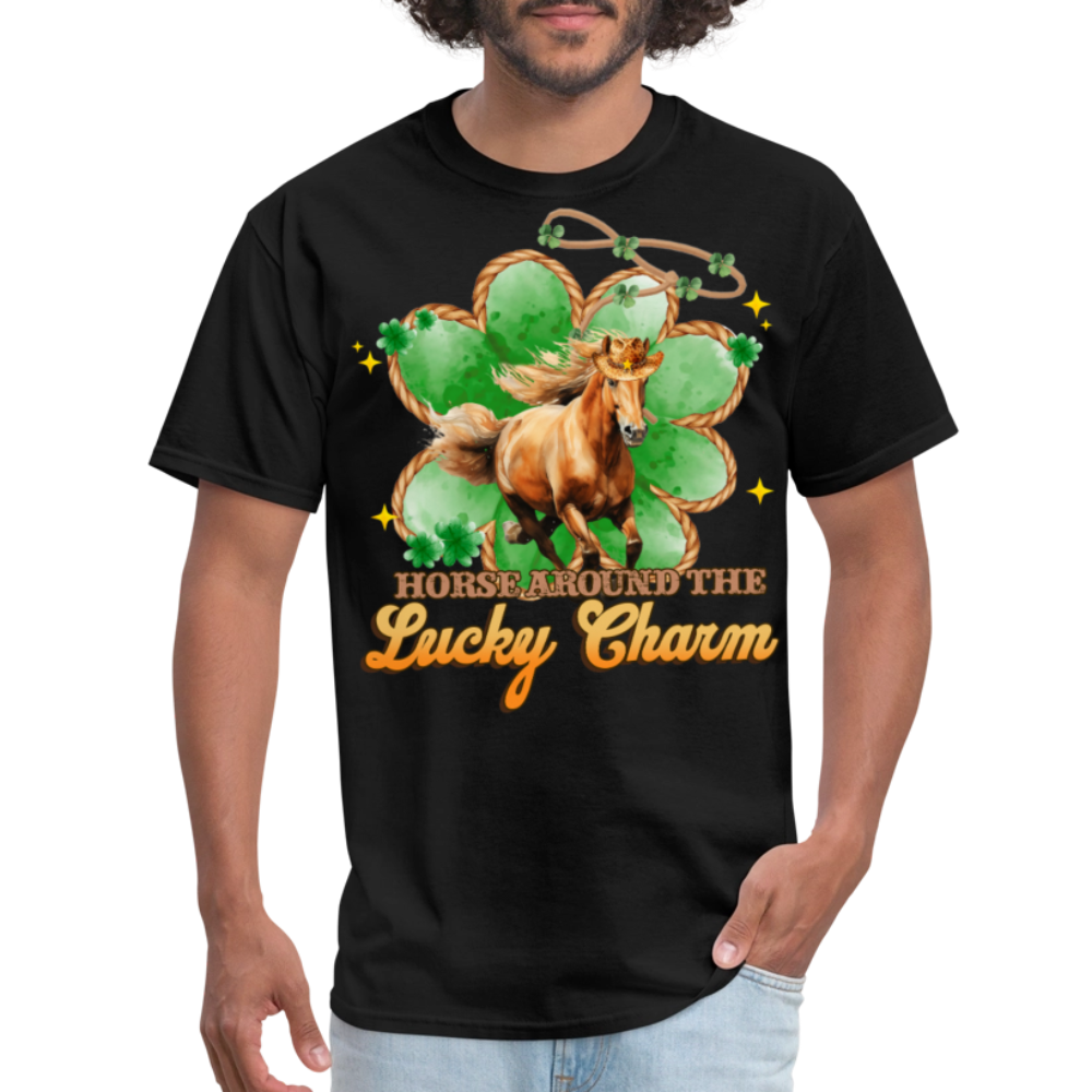 Lucky Charm St Patrick’s Day Horse Lover T-shirt - black