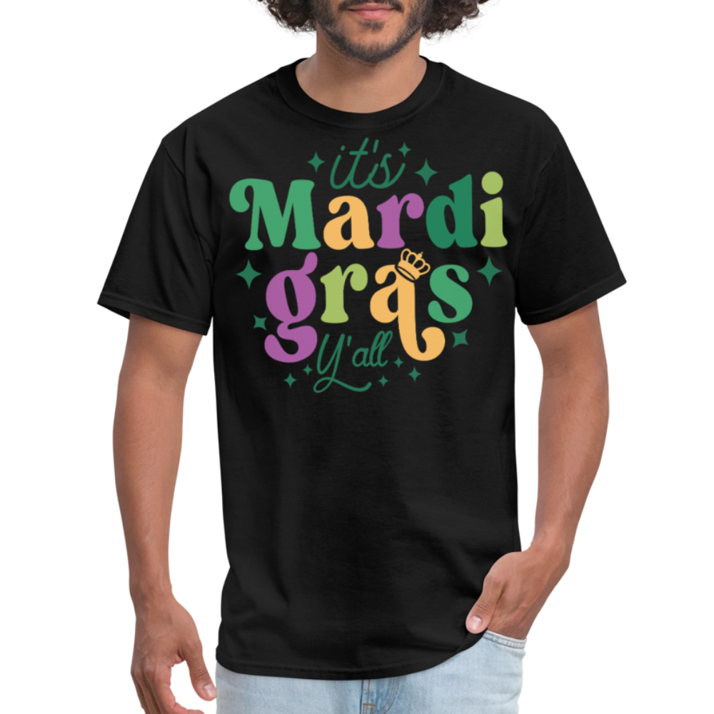 It's Mardi Gras Y'all Crown T-Shirt - black