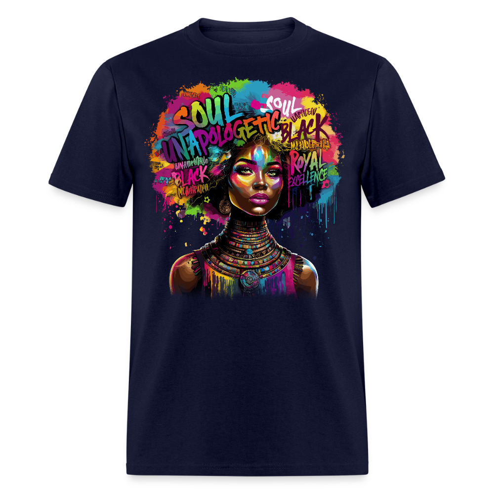Unapologetically Black Woman T-shirt - navy